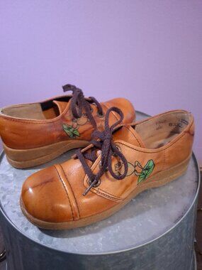 Beau-Tie Vintage 1970s Leather Children's Sneaker - Sz 13-1/2 C - Brown